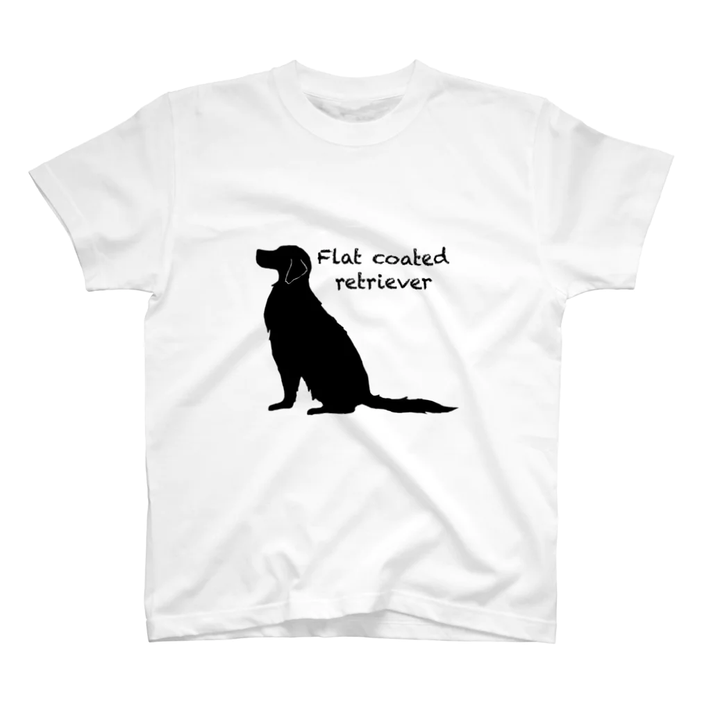 うちのあかりん家のmy dog Flat coated retriever 티셔츠