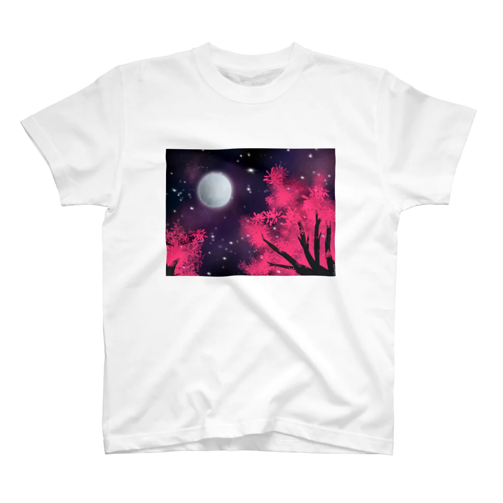 Happy Moon Artの春の夜 Regular Fit T-Shirt