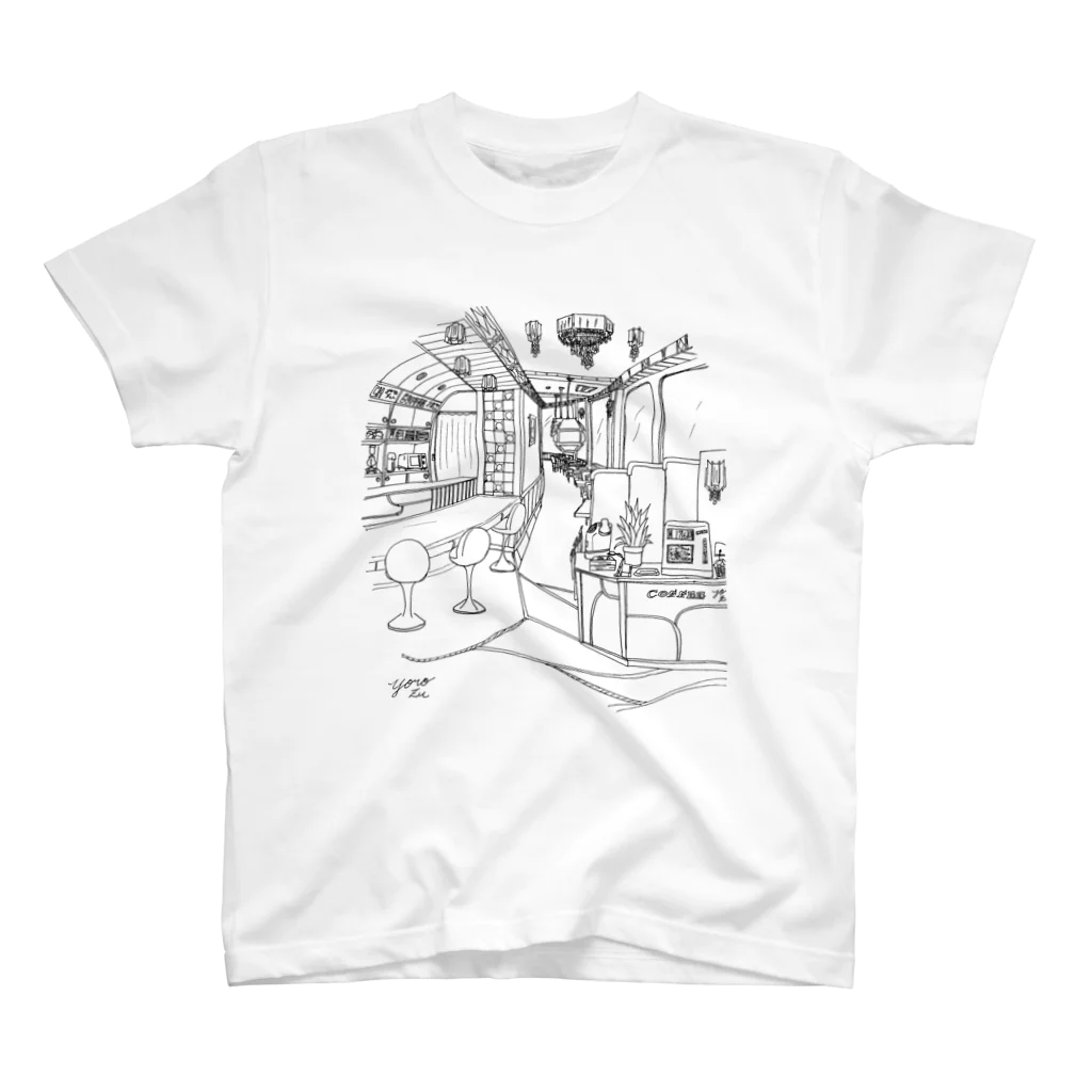 気ままに創作　よろず堂のレトロ純喫茶　黒 スタンダードTシャツ