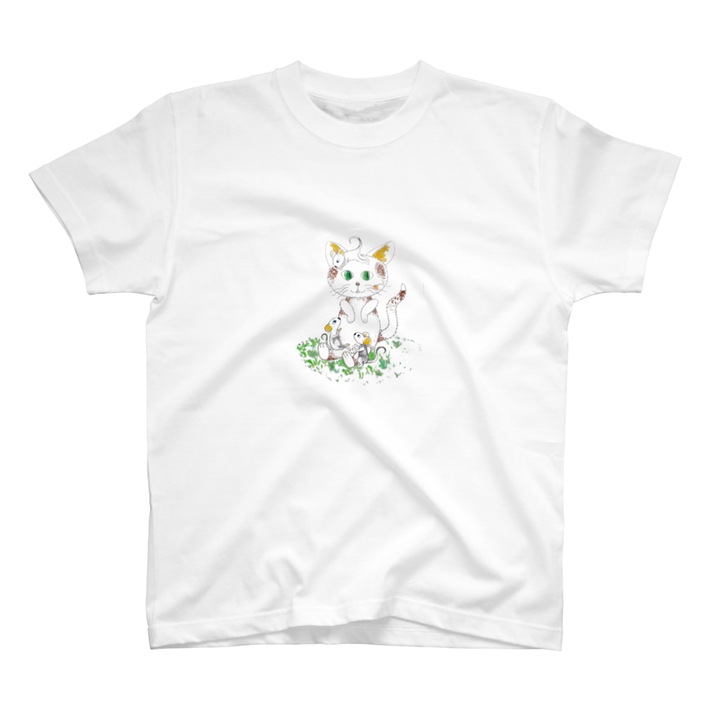 猫 イラスト ｔシャツ Cat Cat The Art のスタンダードtシャツ通販 Suzuri スズリ