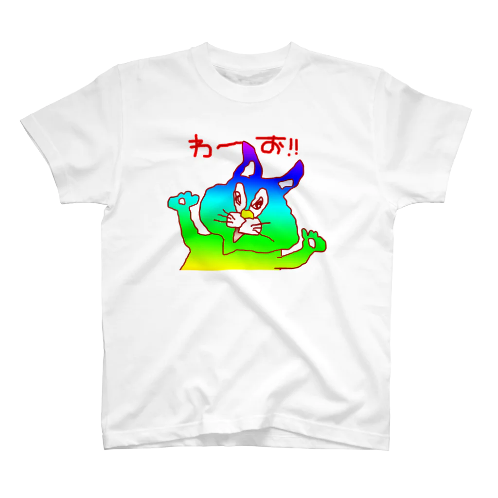 ジョイテックストアのサイケデリックねこうさぎ Regular Fit T-Shirt