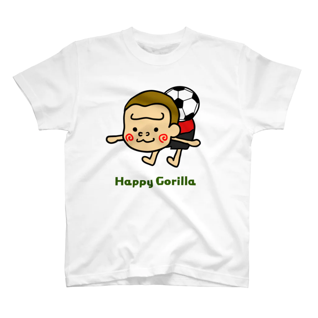 HappyGorillaのサッカーゴリラ1 スタンダードTシャツ