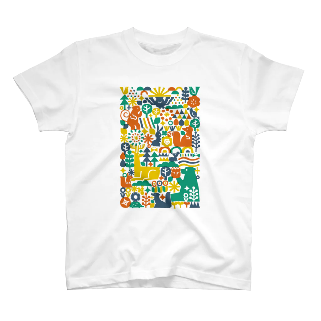 サタケシュンスケ｜イラストレーターのAnimals in forest スタンダードTシャツ