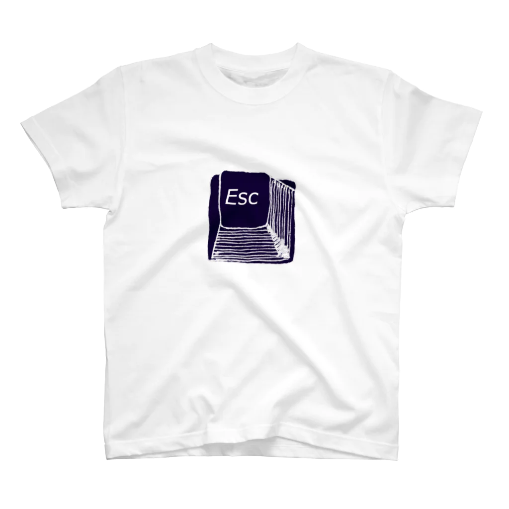 NIKORASU GOのユーモアデザイン「ESC」 スタンダードTシャツ