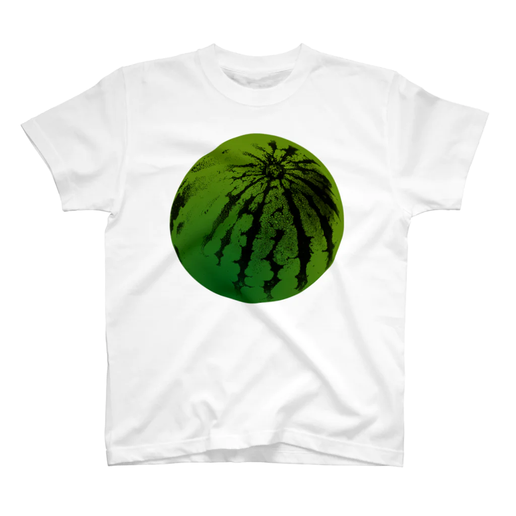ヨープキャンが気になったのすいか -watermelon- 丸 スタンダードTシャツ