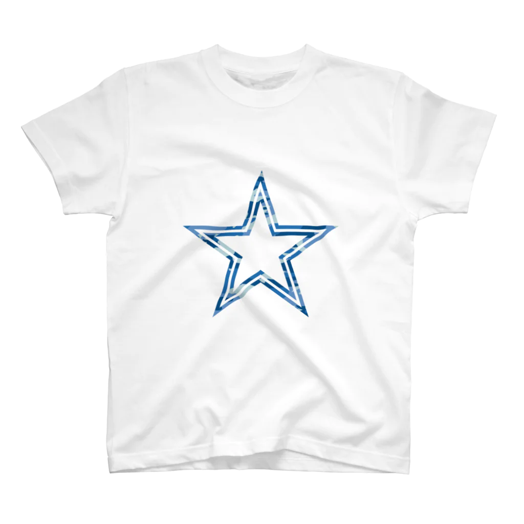 STAR CAIDOZのブルーカモフラージュ⭐︎STAR スタンダードTシャツ