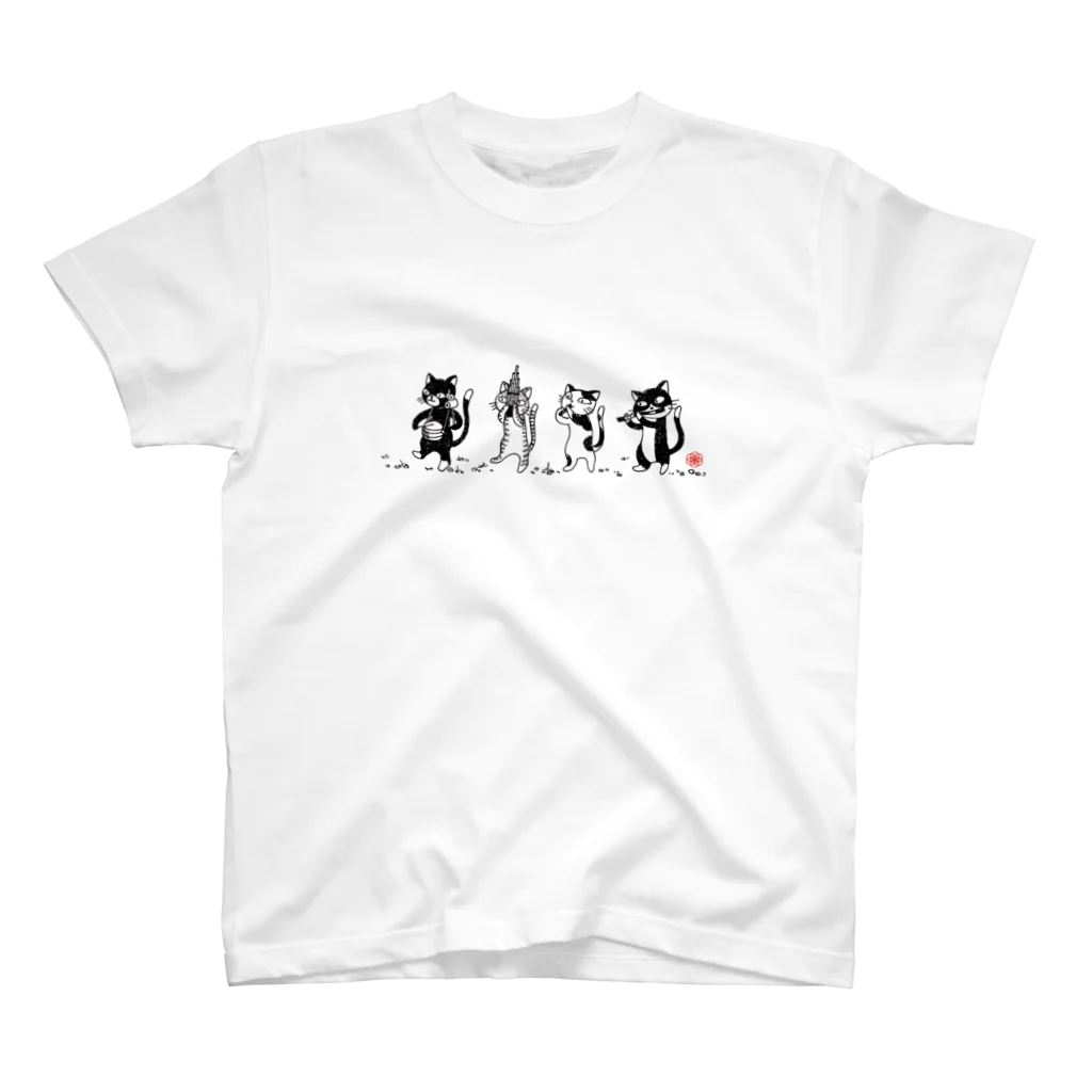 あまかむなのうたげのねこ（道行） スタンダードTシャツ