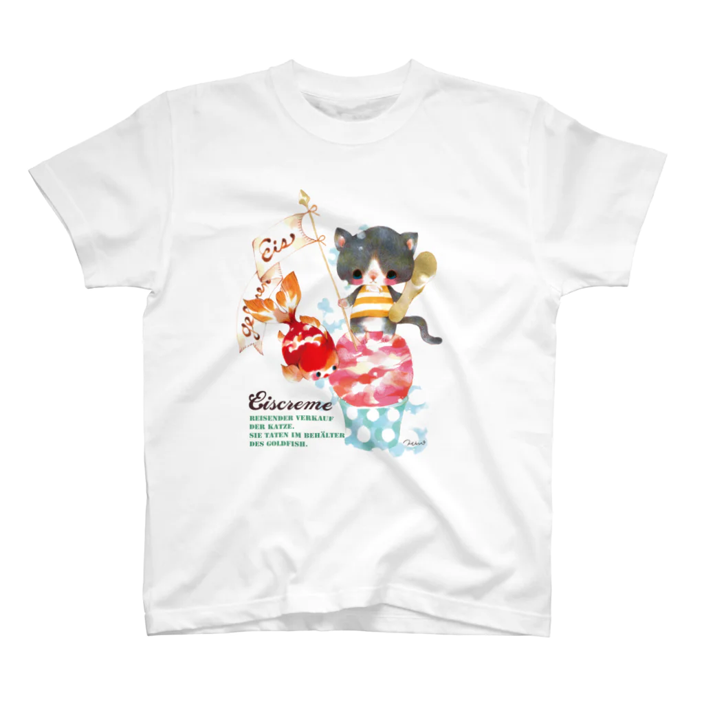 milkchaiのアイスクリームねこちゃん スタンダードTシャツ