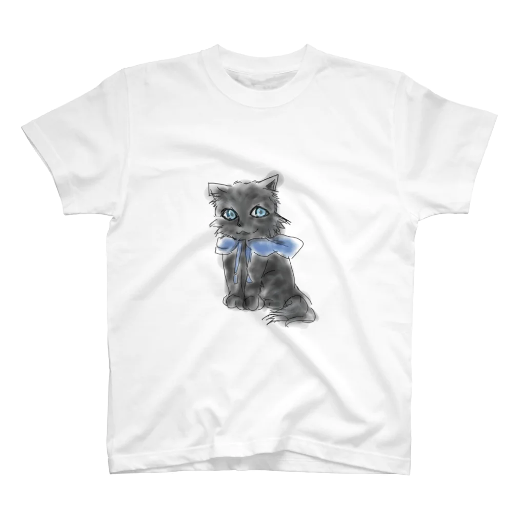 ごろにゃんの黒猫パーカーくん スタンダードTシャツ