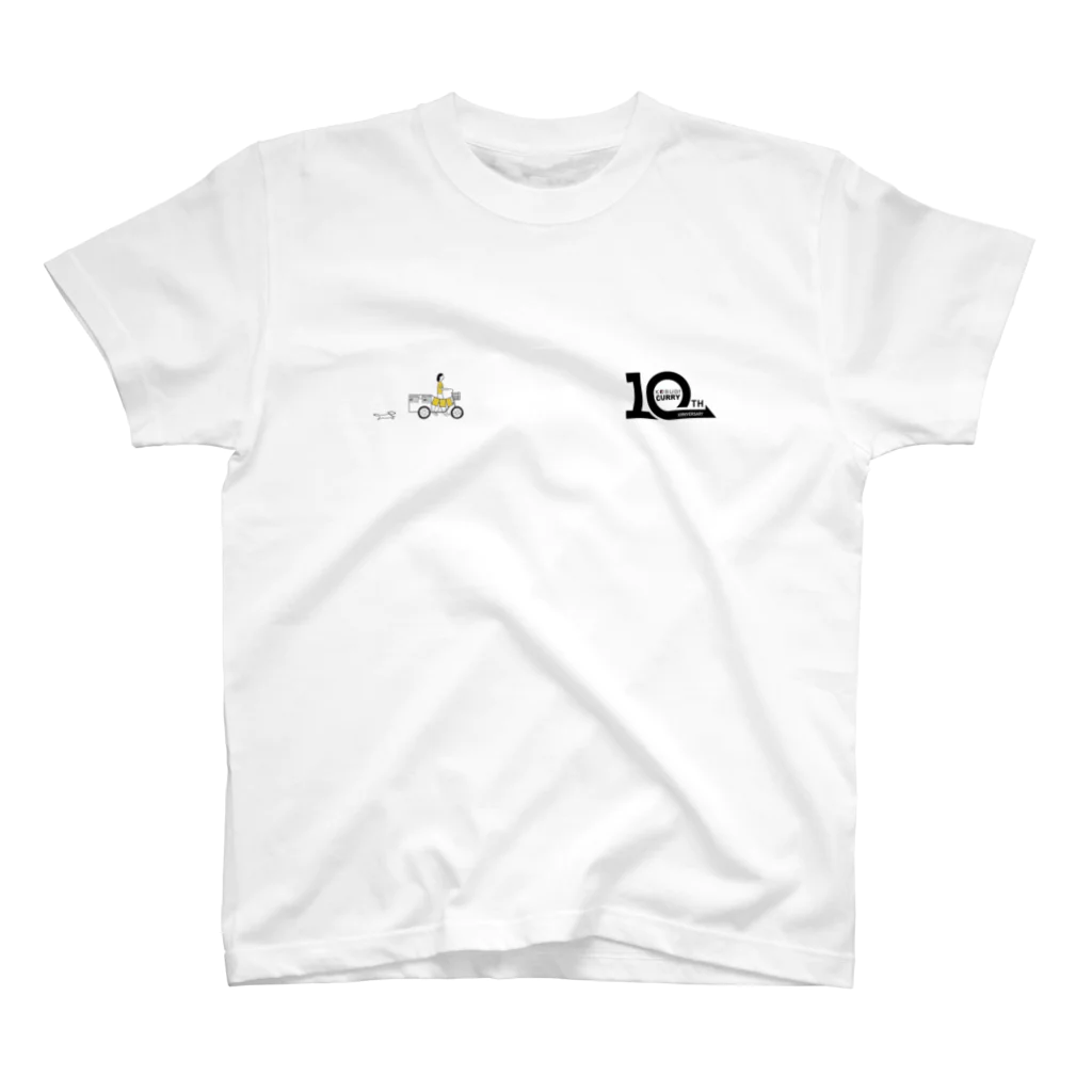 コスギカレー１０周年記念グッズの三輪車+10周年記念ロゴ スタンダードTシャツ