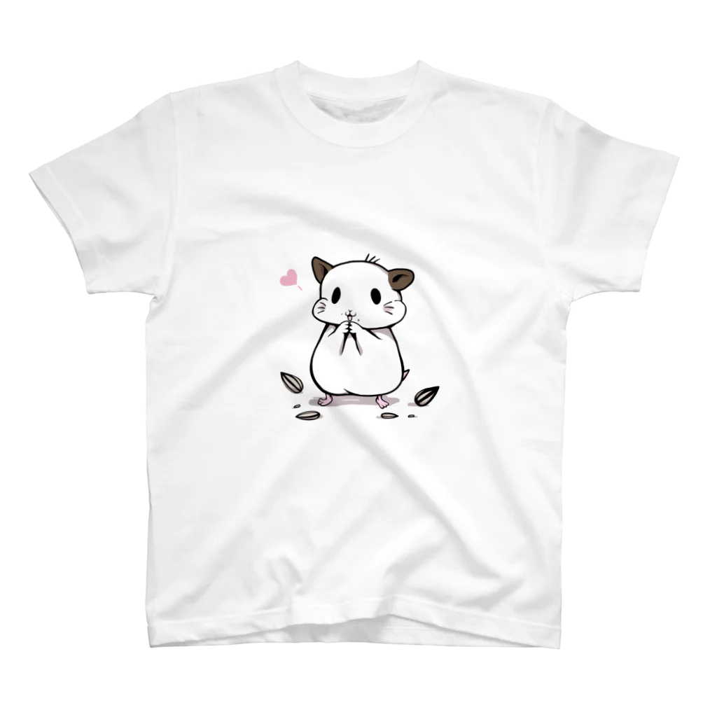 鼠兎はむ🐹のはむすたー(ホワイト) スタンダードTシャツ