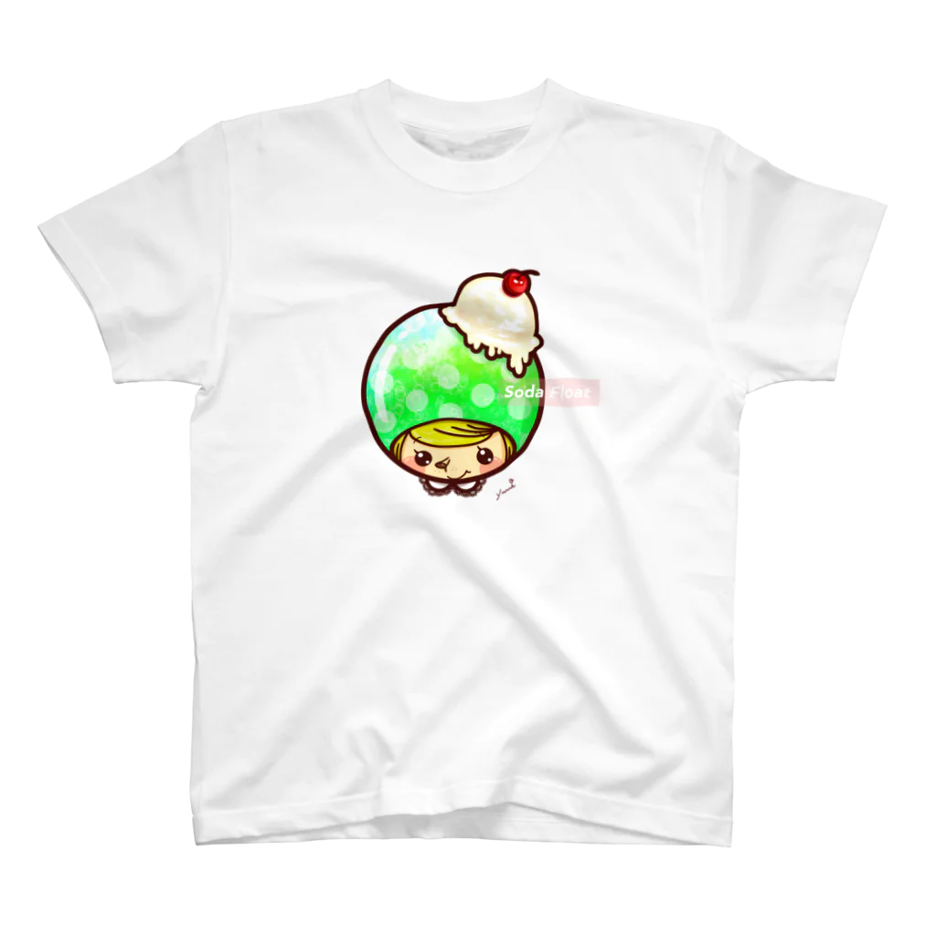 【Chocoa】-チョコア-のクリームソーダ（メロン） スタンダードTシャツ