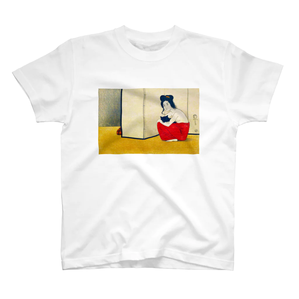 神秘堂の猫を抱く少女 Regular Fit T-Shirt