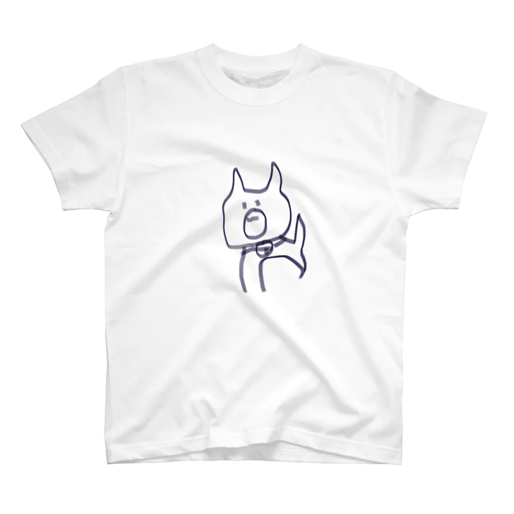 わの手をあげてる犬 Regular Fit T-Shirt