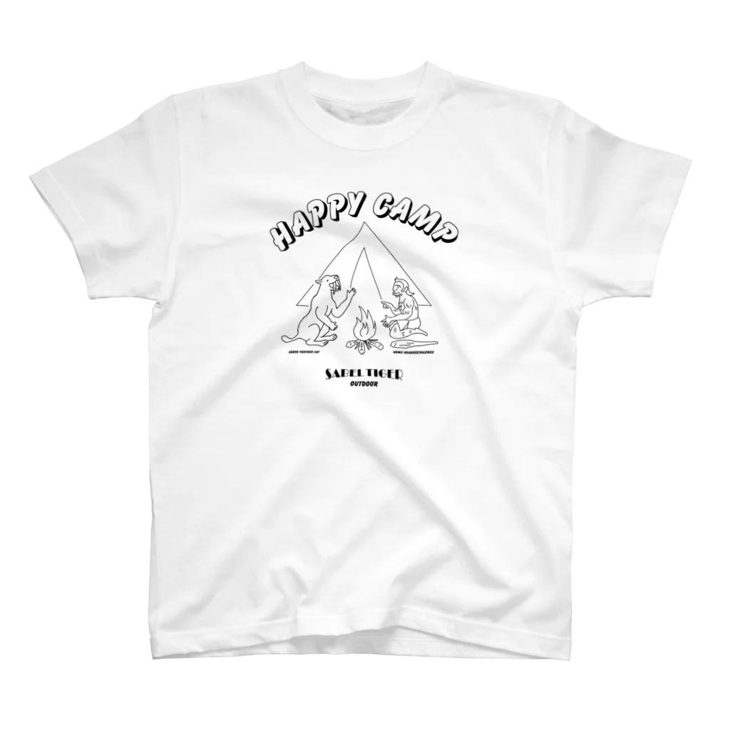 LONESOME TYPE ススのHAPPY CAMP（サーベルタイガーとネアンデルタール人） スタンダードTシャツ