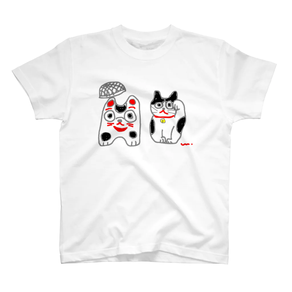 HUMMING BIRD DESIGNの籠犬と招き猫 Regular Fit T-Shirt