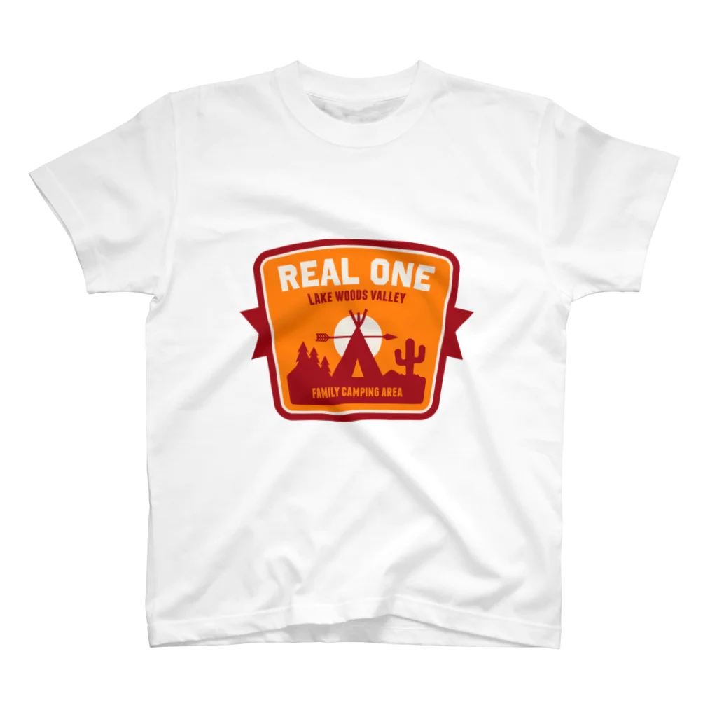 Real OneのLAKE WOODS CAMP Logo スタンダードTシャツ