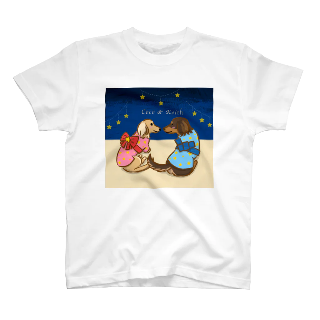ワンこよみ時々ネコの七夕Coco & Keith Regular Fit T-Shirt