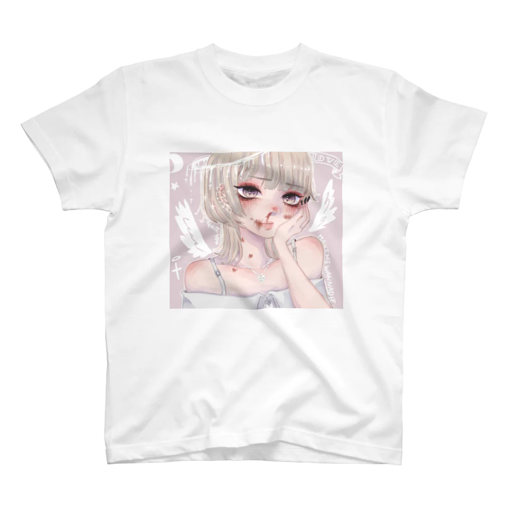 ALCOHOLICの金髪ウルフちゃん(鼻血) スタンダードTシャツ