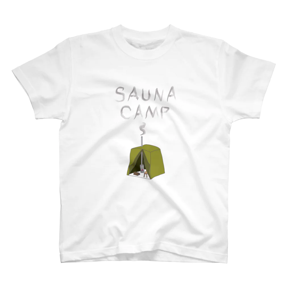 釣果係イラストshopのSAUNA CAMP-サウナキャンプ スタンダードTシャツ