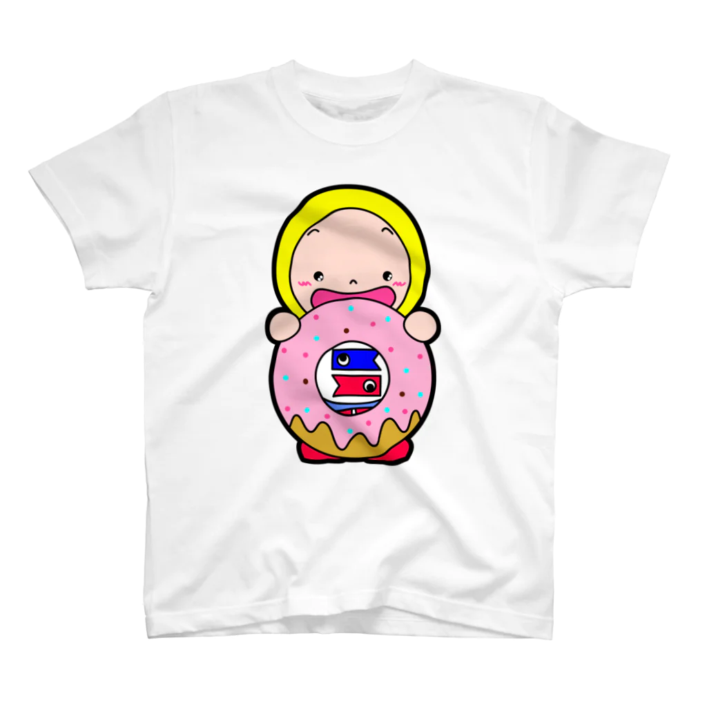 🎏ごかぼちゃん🎏のドーナツ食べてるごかぼちゃん スタンダードTシャツ