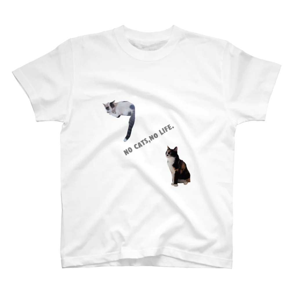 ララビビにゃんSHOPのNO CATS,NO LIFE. Regular Fit T-Shirt