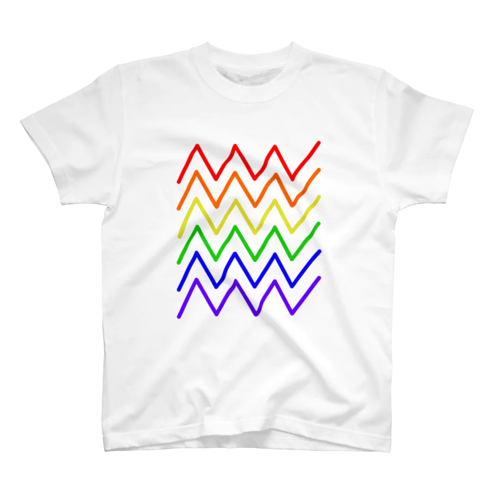 イチミクロン。のギザギザレインボー　＃PRIDE スタンダードTシャツ