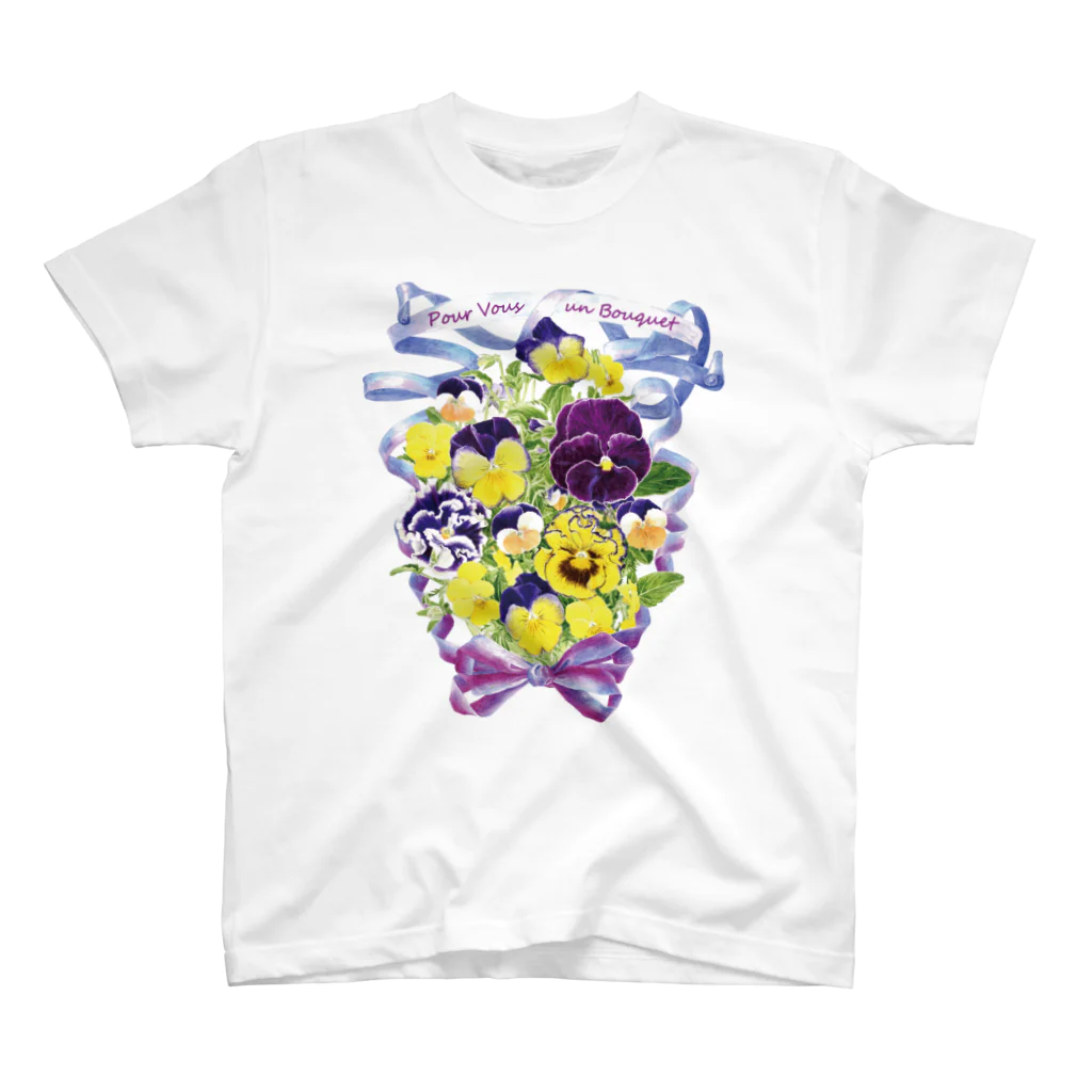 botanical_art_salonの花束を君に　ボタニカルアート　花柄　Tシャツ Regular Fit T-Shirt