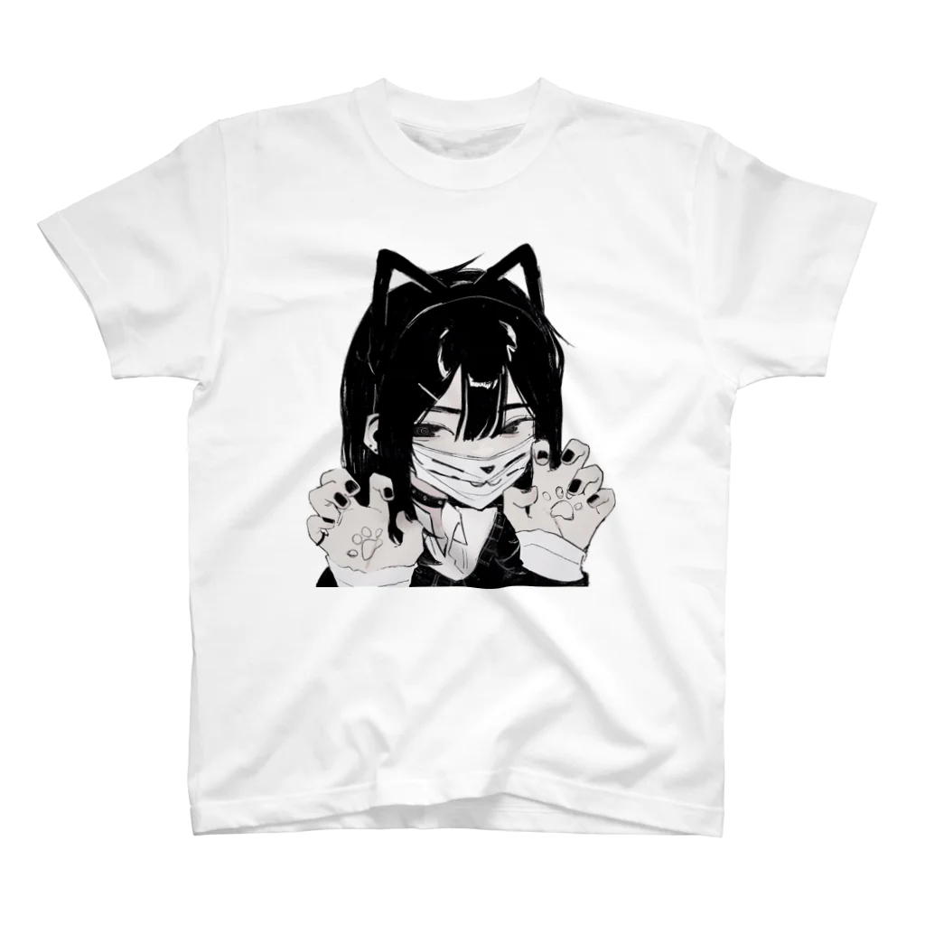 れんのぐっずの黒髪猫ちゃん スタンダードTシャツ