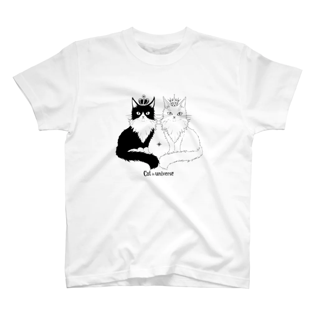 sweets catの冠と二匹のねこ スタンダードTシャツ