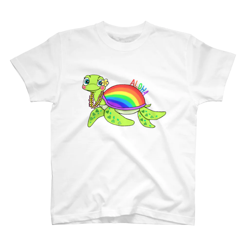 2525aloha_xoxo_hawaiiのaloha❣️Rainbow 🌈 Honu 🐢 hawaii 🌺 スタンダードTシャツ