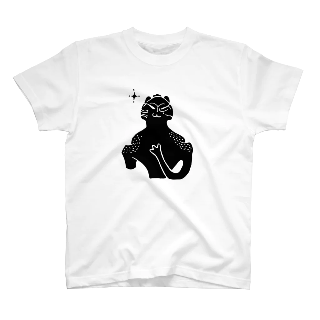 カイヅカの猫土偶ブラック Regular Fit T-Shirt