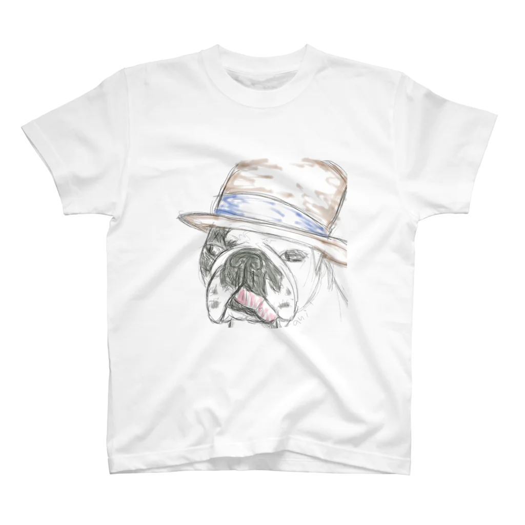 aniamiのフレンチブルドッグ(hat スタンダードTシャツ