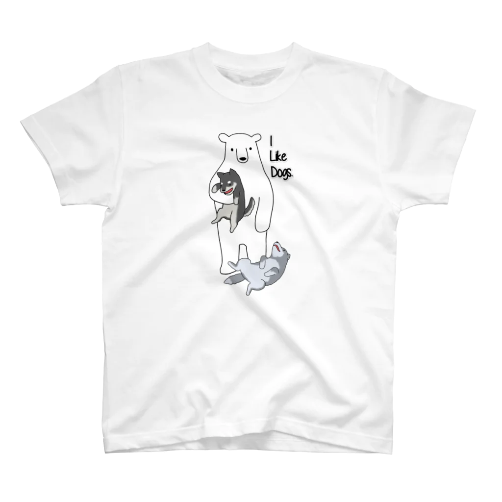 シロクマ商店の犬好きクマ Regular Fit T-Shirt