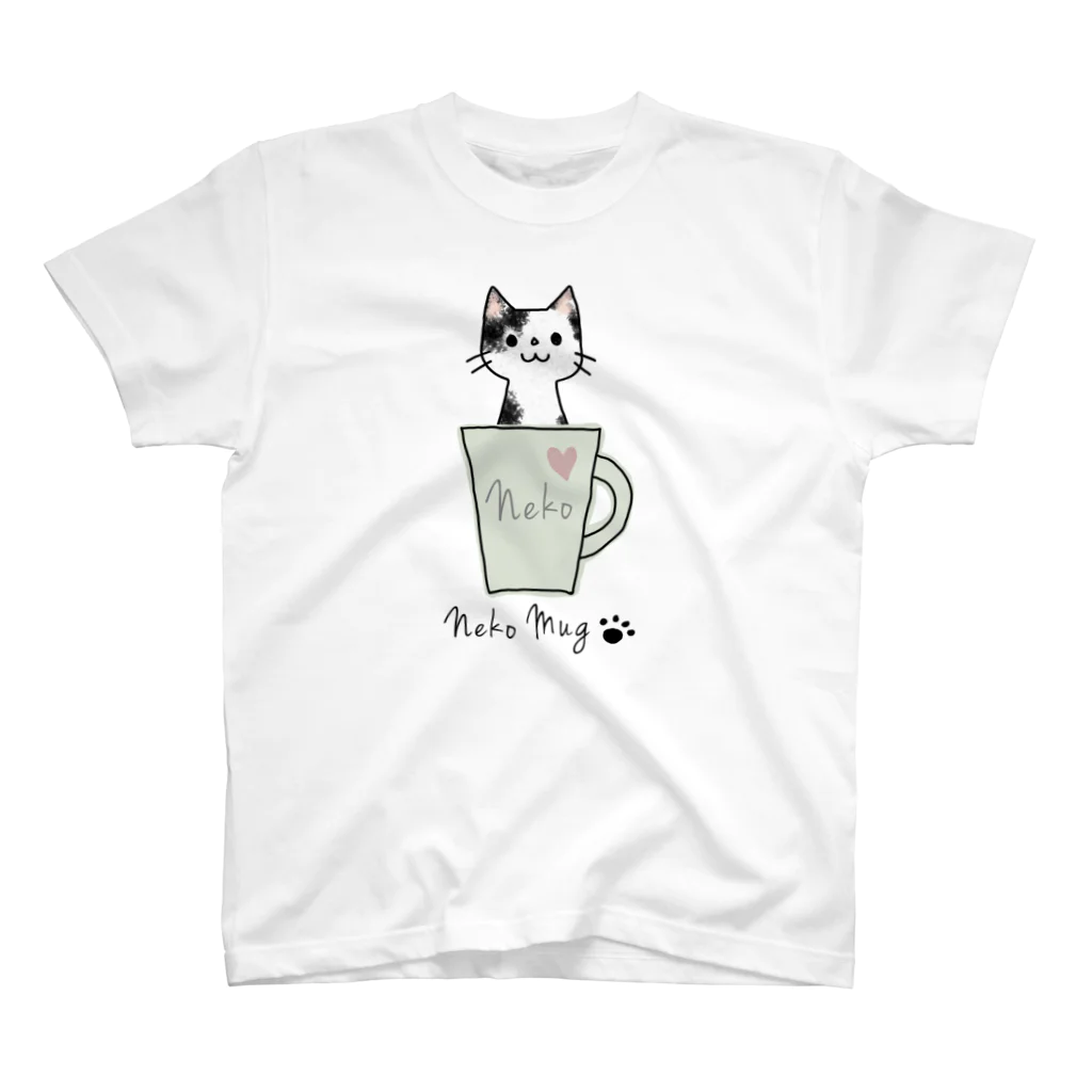 いぬねこGOGOのねこマグ☆ブチさん スタンダードTシャツ