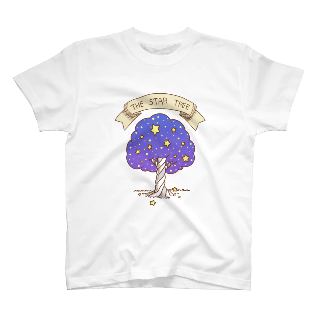 Goburin Marketの星の木(青･星黄) スタンダードTシャツ