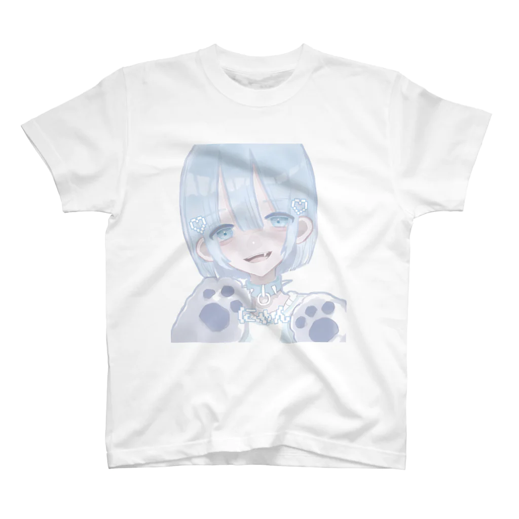 ^._.^の水 色 ね こ さ ん❕🧊 スタンダードTシャツ