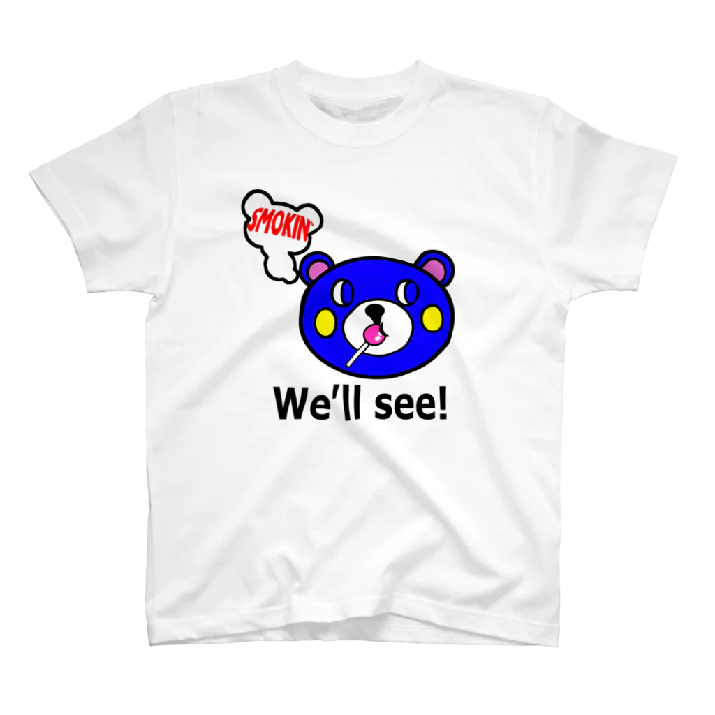 オリジナルデザインTシャツ　SMOKIN'のモクモックマ飴ちゃんフェイス　青 スタンダードTシャツ