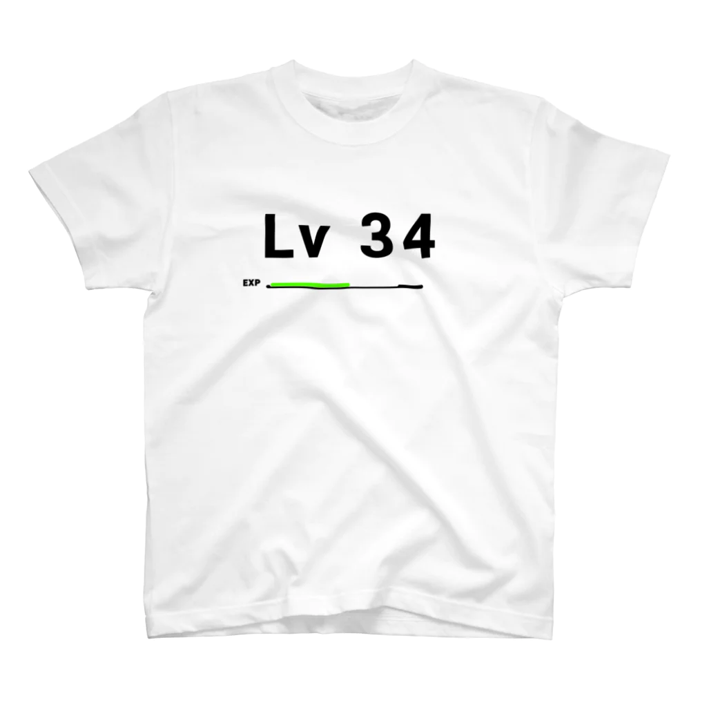 歯車デザインのレベル34 レベルアップ Regular Fit T-Shirt