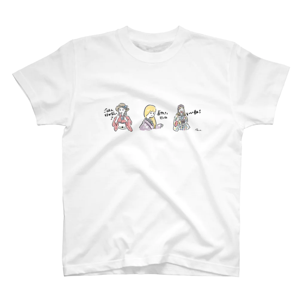 aNone sOnoneの「ご飯行かない？着物きていくね！いいね！」着物イラスト Regular Fit T-Shirt