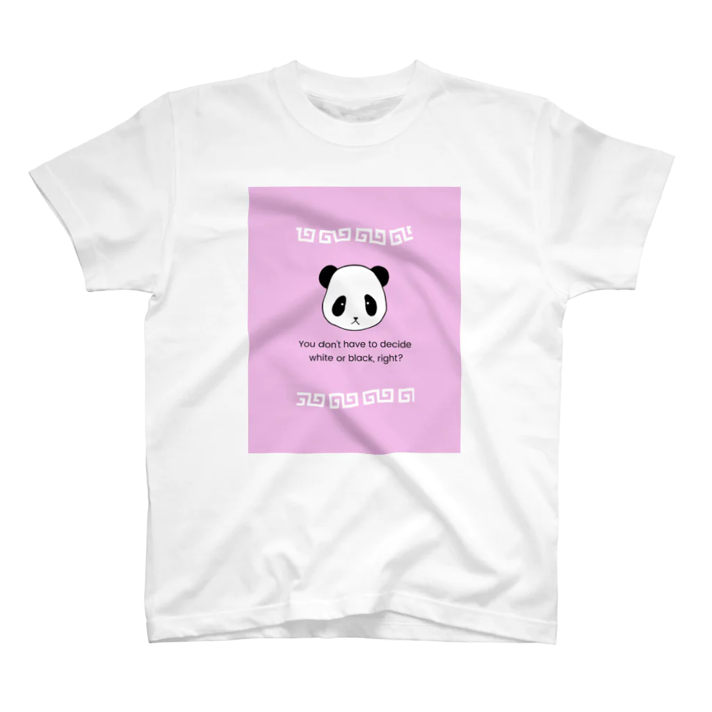 MIZUKICOCOのパンダ中華柄（ピンク） スタンダードTシャツ