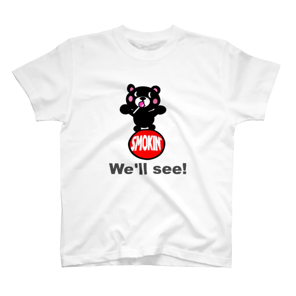 オリジナルデザインTシャツ　SMOKIN'の玉のりモクモックマ  飴ちゃんフェイス　黒 スタンダードTシャツ