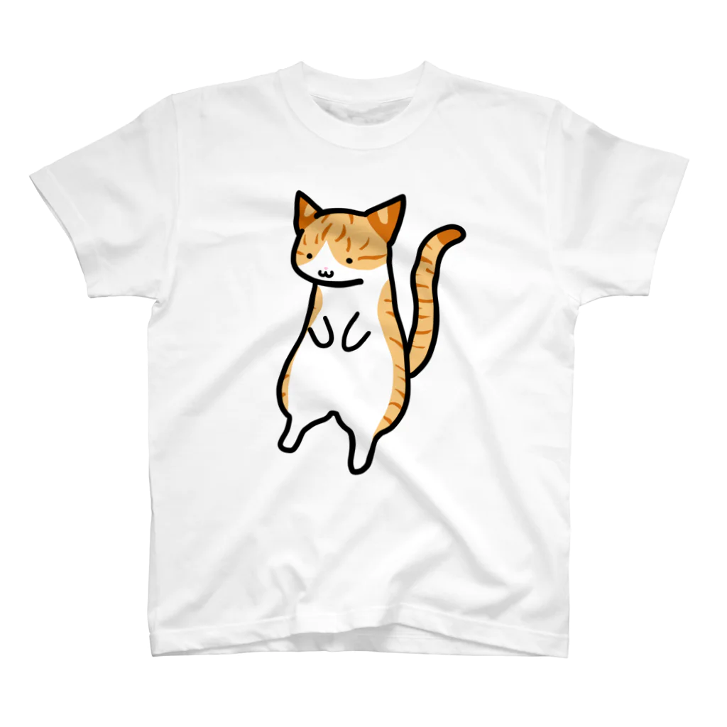 まめゆきの茶トラ猫白あんよ スタンダードTシャツ