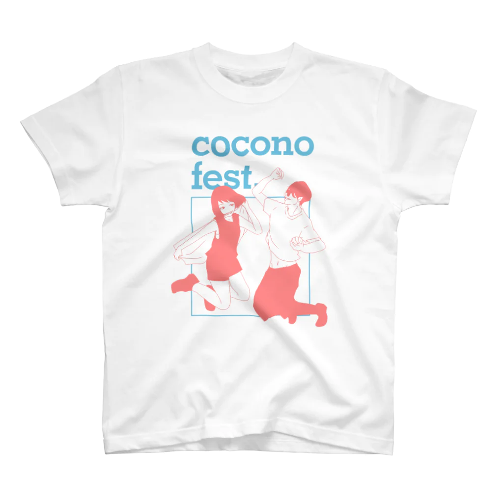 cocono fest. 公式SUZURIショップのmasuda mikuコラボTシャツ（ブルー×レッド） Regular Fit T-Shirt