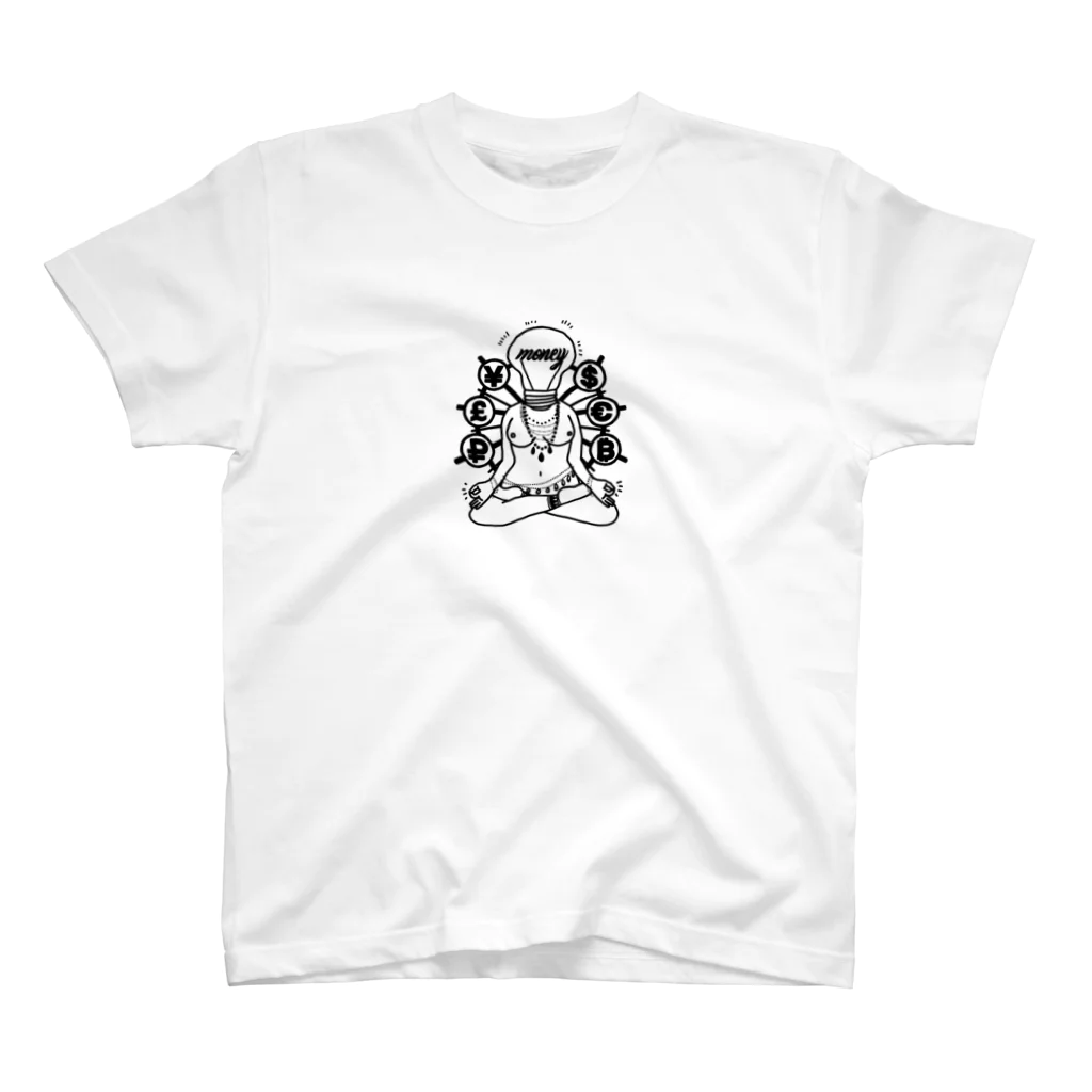 八鶴みかんストアの電球菩薩マネー Regular Fit T-Shirt