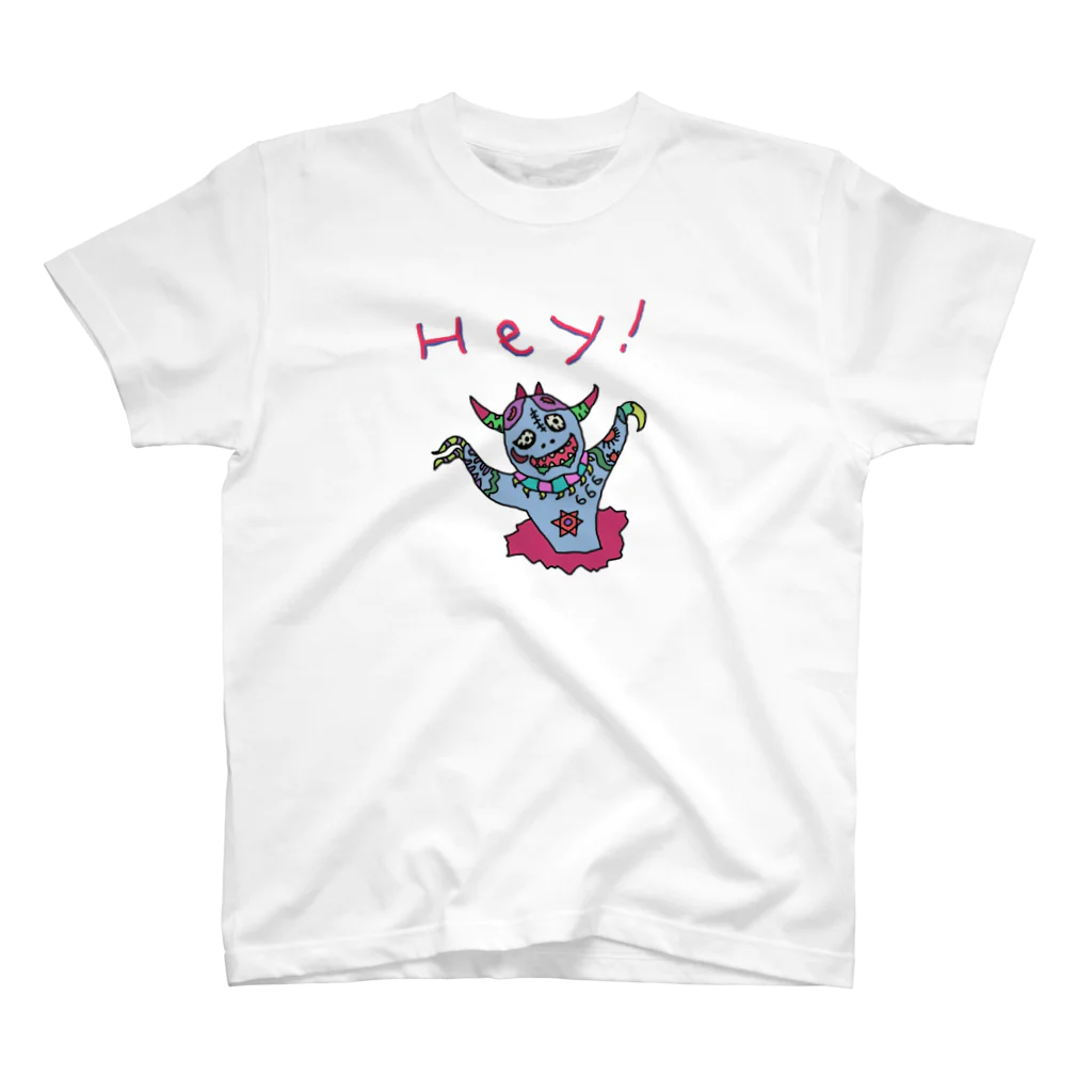 ガイコツの犬のHey！ スタンダードTシャツ