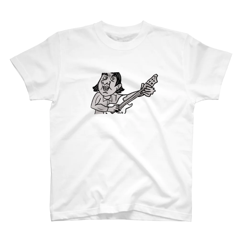 ホビヲの映画感想画のTシャツ屋さんの 演奏しシャウトする男 スタンダードTシャツ