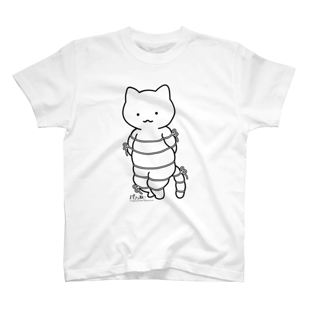 PygmyCat　suzuri店のボンレスニャン（黒線） Regular Fit T-Shirt