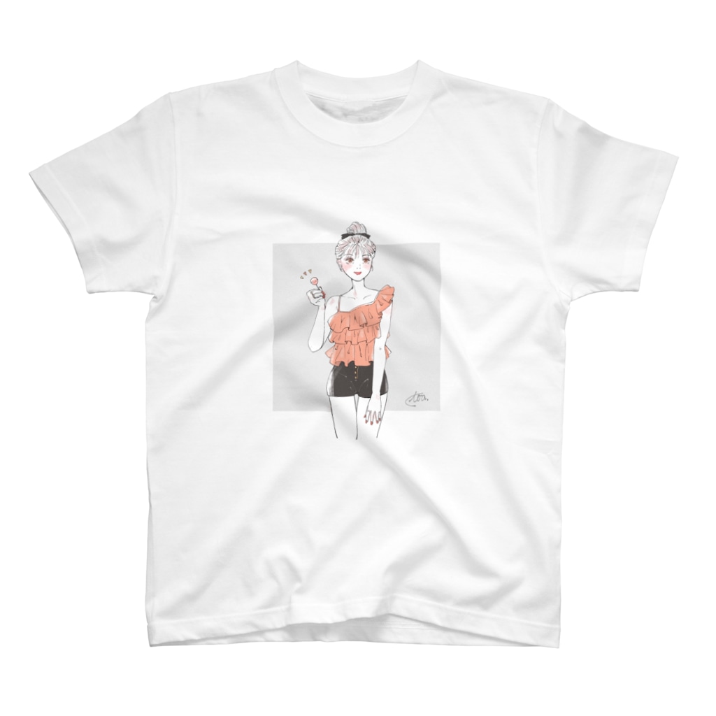 女の子イラストグッズ Regular Fit T Shirt By Toa Idea704 Suzuri