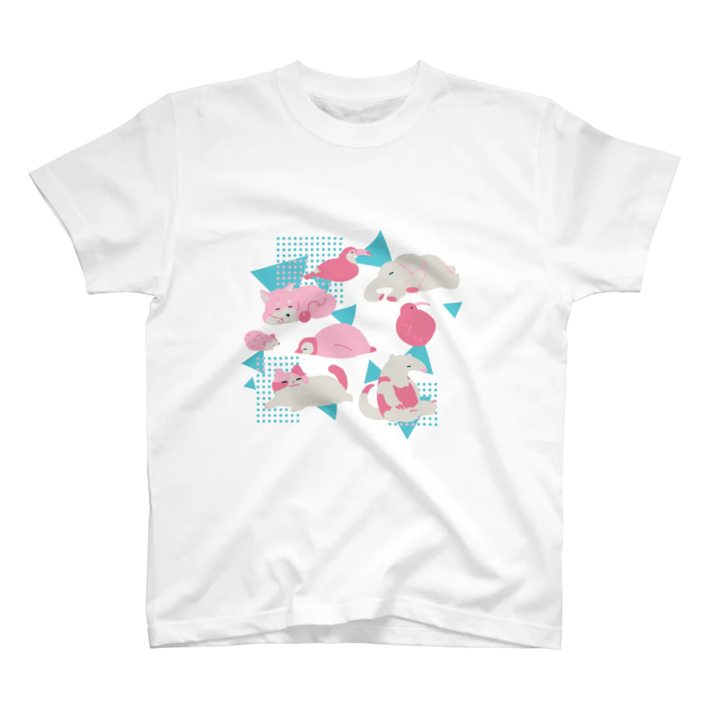 佐々木よしゆき🐧skebはじめましたのおやすみどうぶつ スタンダードTシャツ